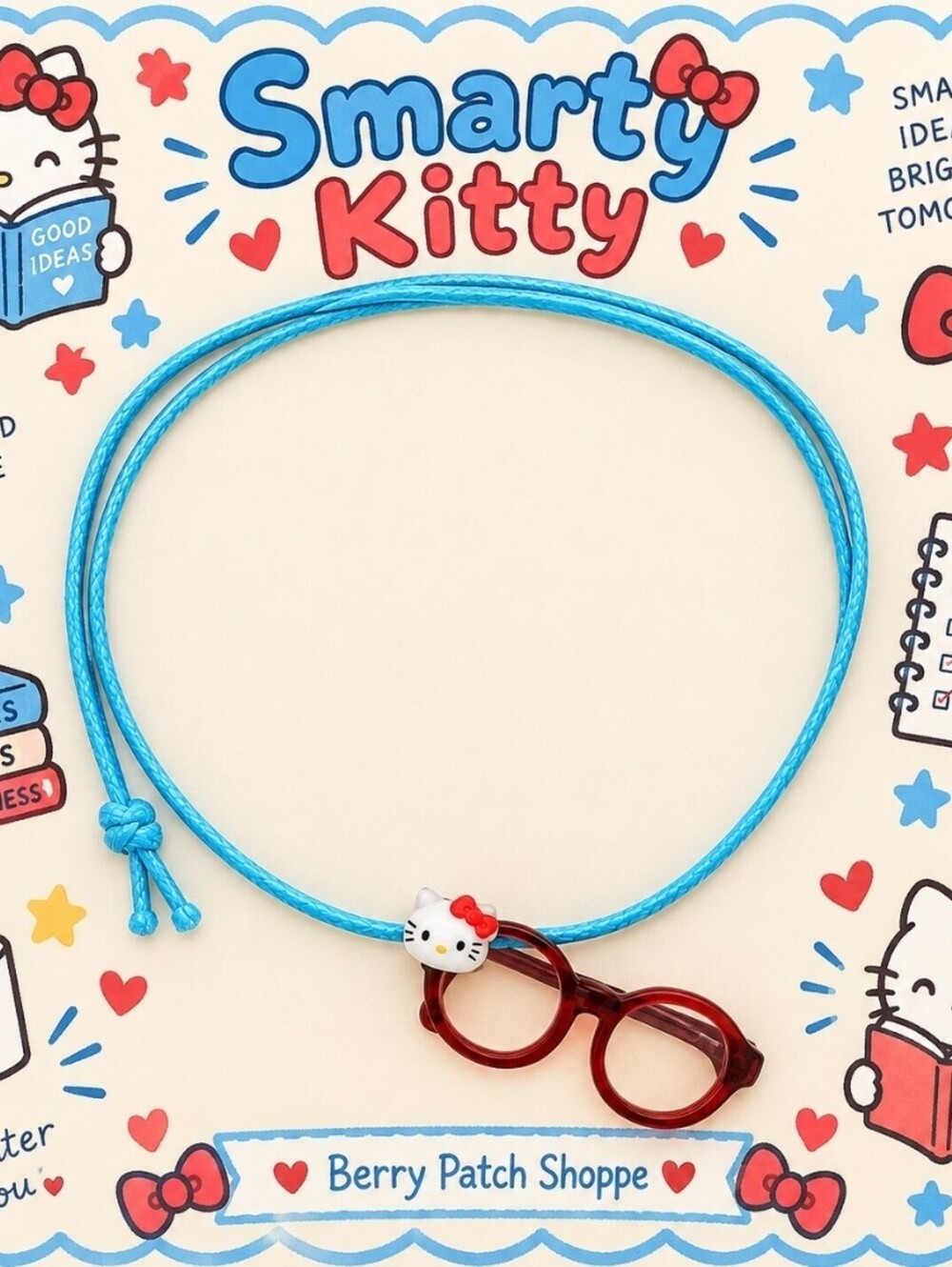Sanrio Smart Nerdy Hello Kitty Glasses Necklace Fashion Accessory